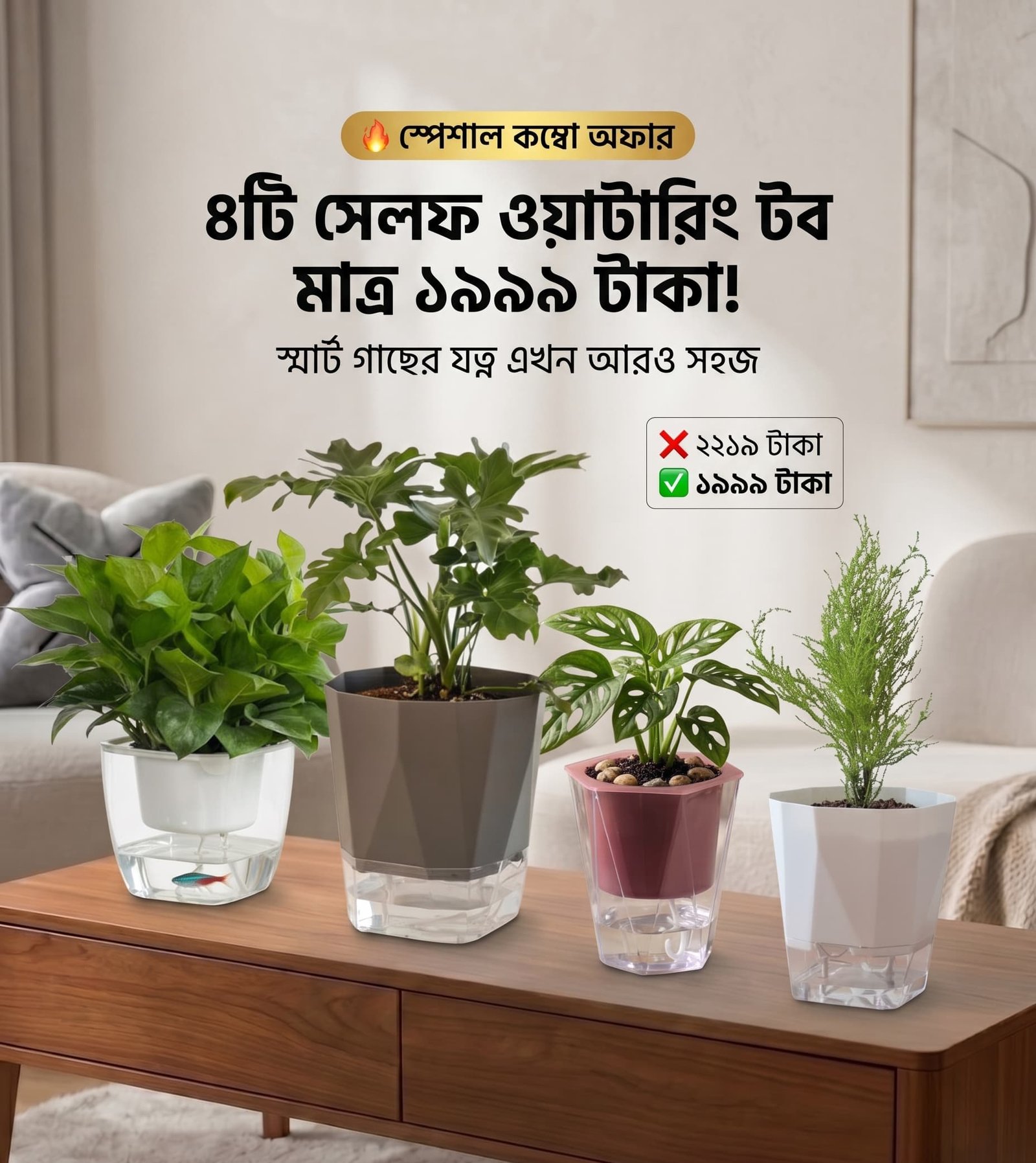 4 Self Watering Pot with Special Price